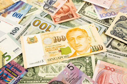 singapore  and world currency money banknote photo