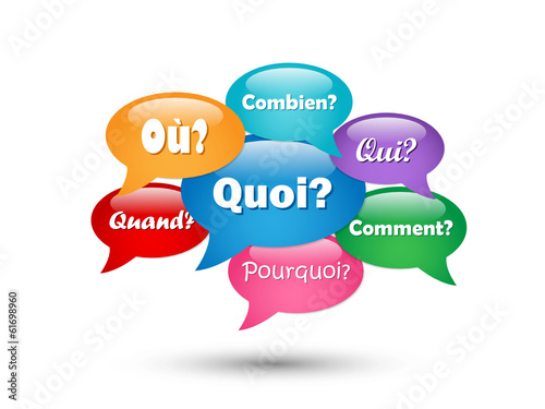 BULLES QUESTIONS (comment pourquoi combien quoi quand où qui)