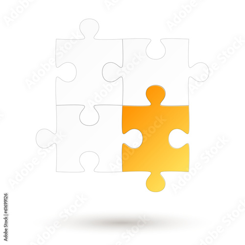 Puzzle - 4 Teile - gelbe Option