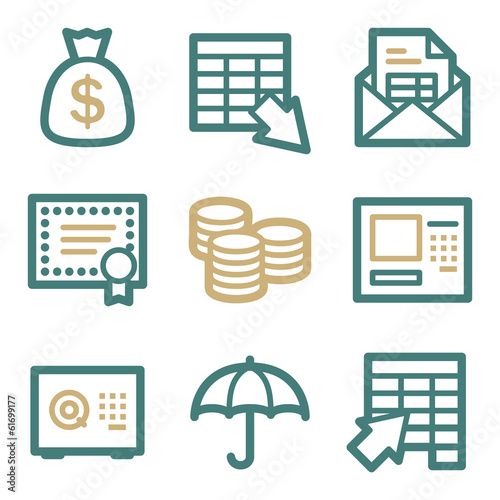 Banking web icons, two color series