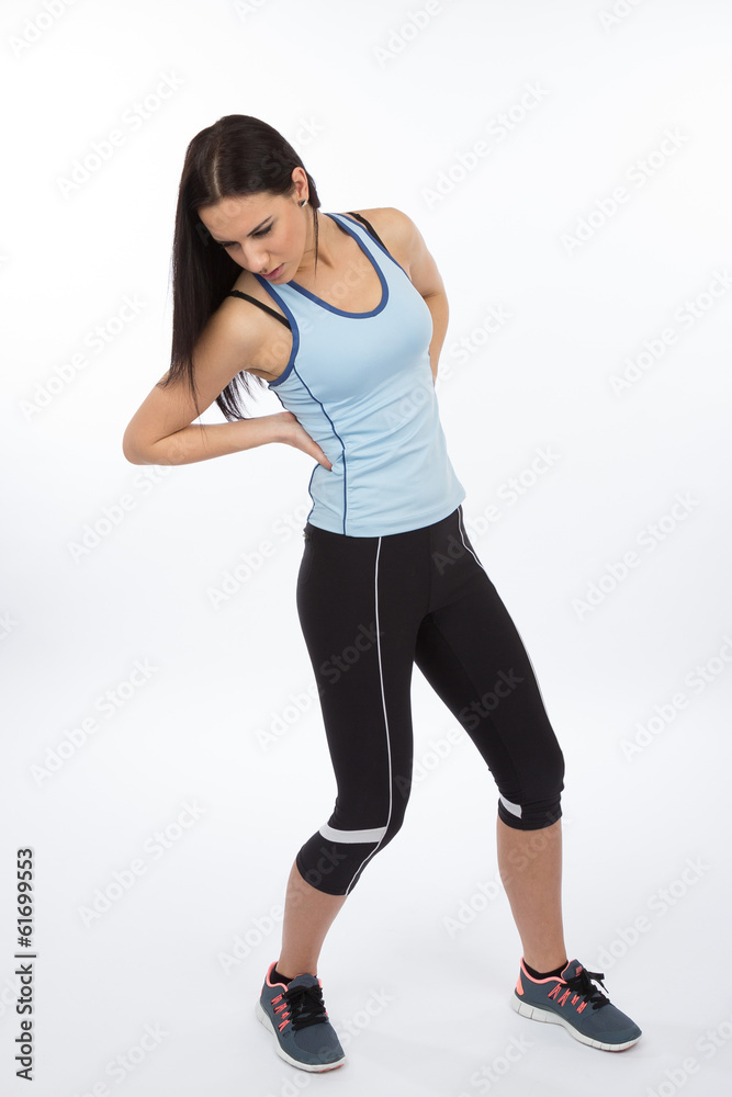 Young athlete with back injury Young athlete with back injury