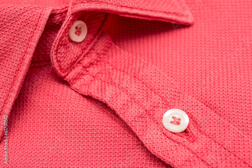 Coral Red Men Shirt Close Up Details