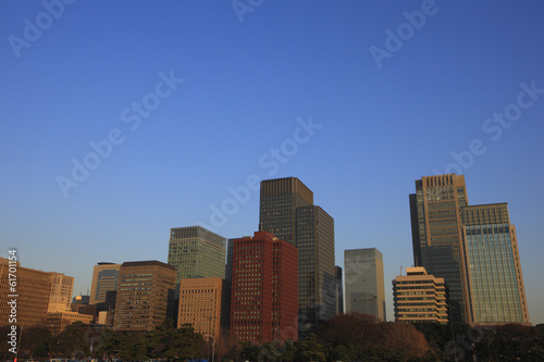 Evening landscape of a building group in Marunouchi © TAGSTOCK2