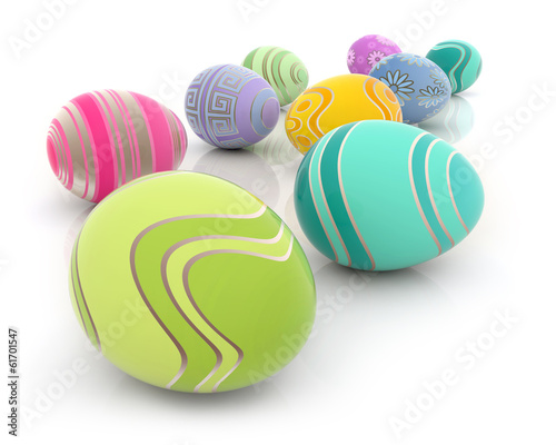heap of colored Easter eggs