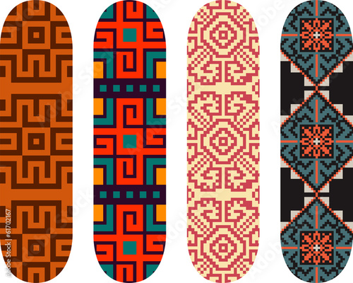 Vector east european pattern skateboard design