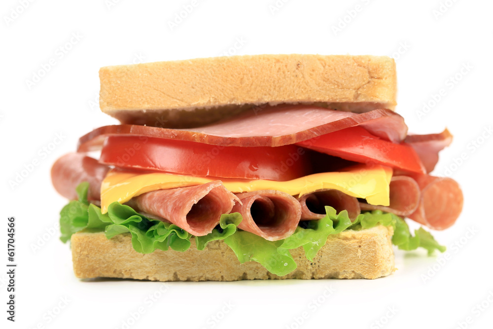 Sandwich with bacon and vegetables. Sandwich with bacon and vegetables.