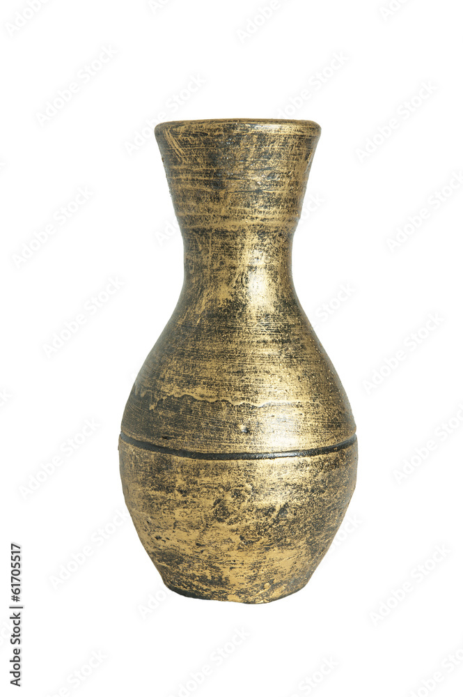 Old vase on white background Old vase on white background