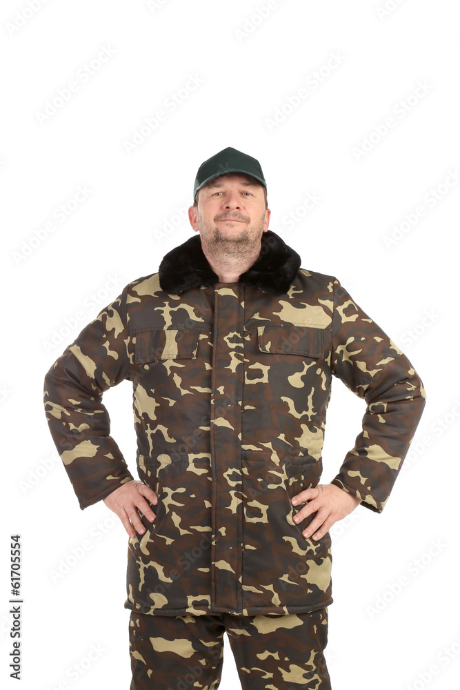 Man in military vest. Man in military vest.