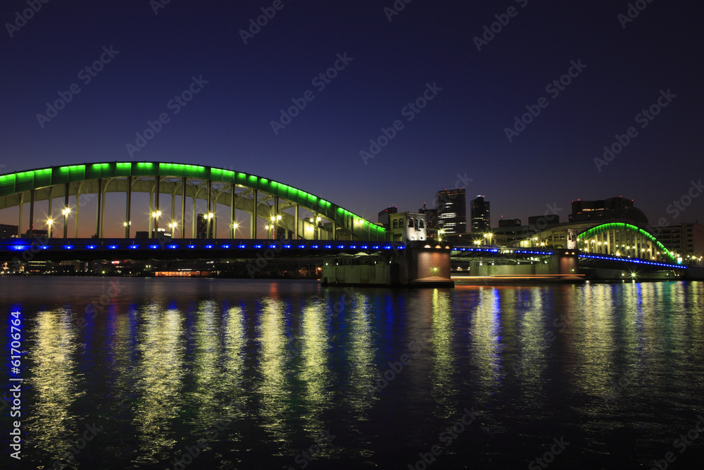Night View of Kachidoki Bridge