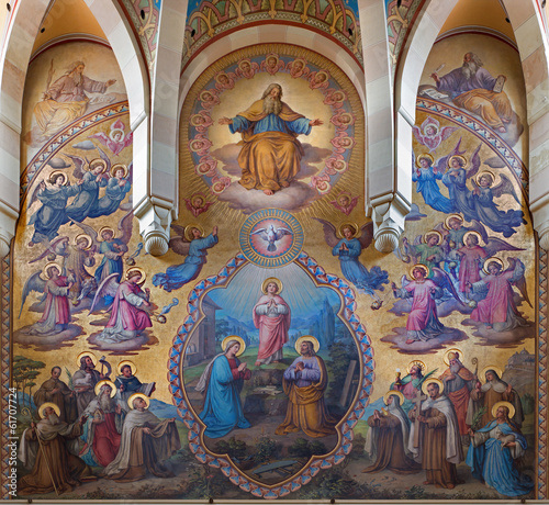Vienna - Big fresco from presbytery of Carmelites church