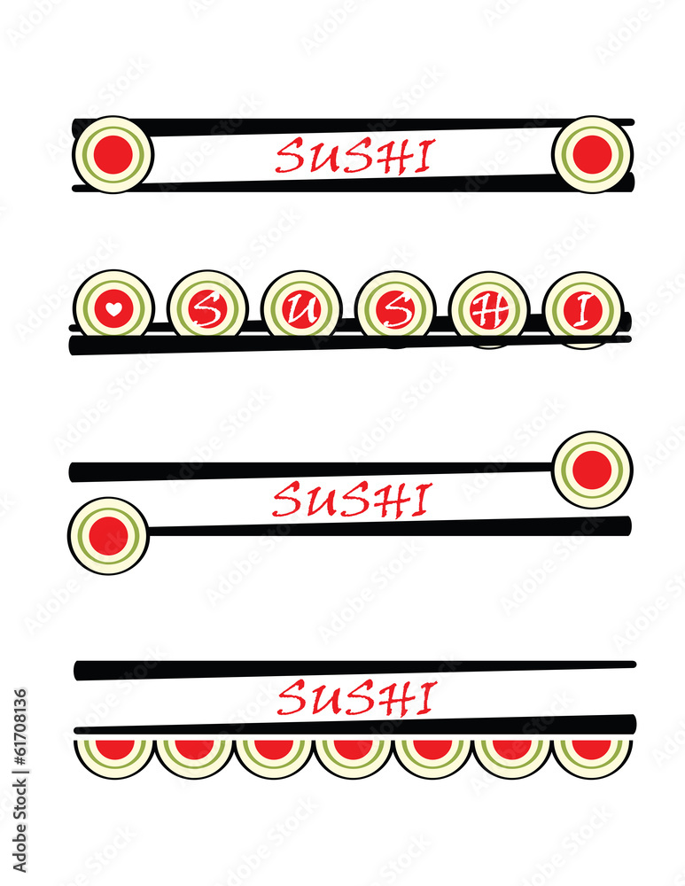 Obraz premium set of sushi sign