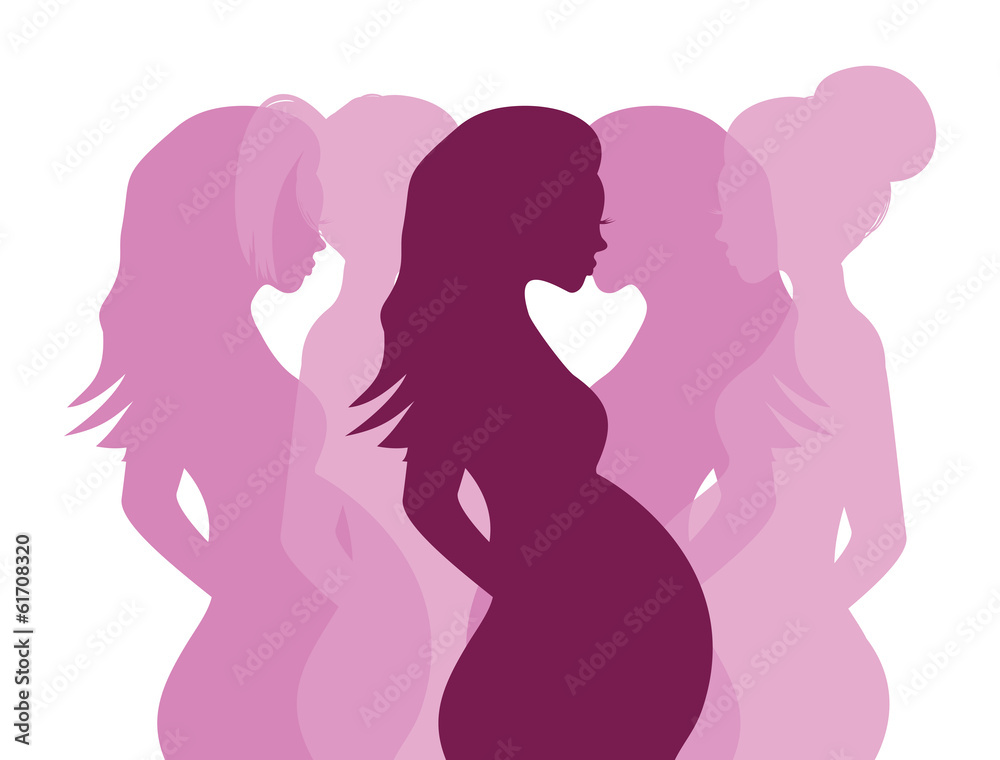 Pregnant woman silhouettes Pregnant woman silhouettes
