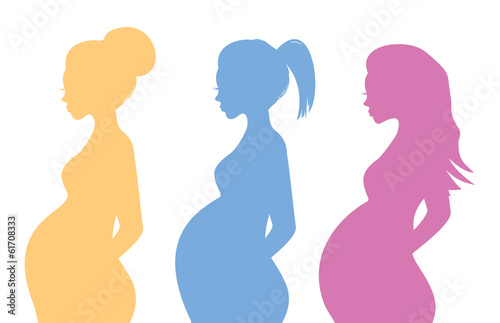 Pregnant woman silhouettes
