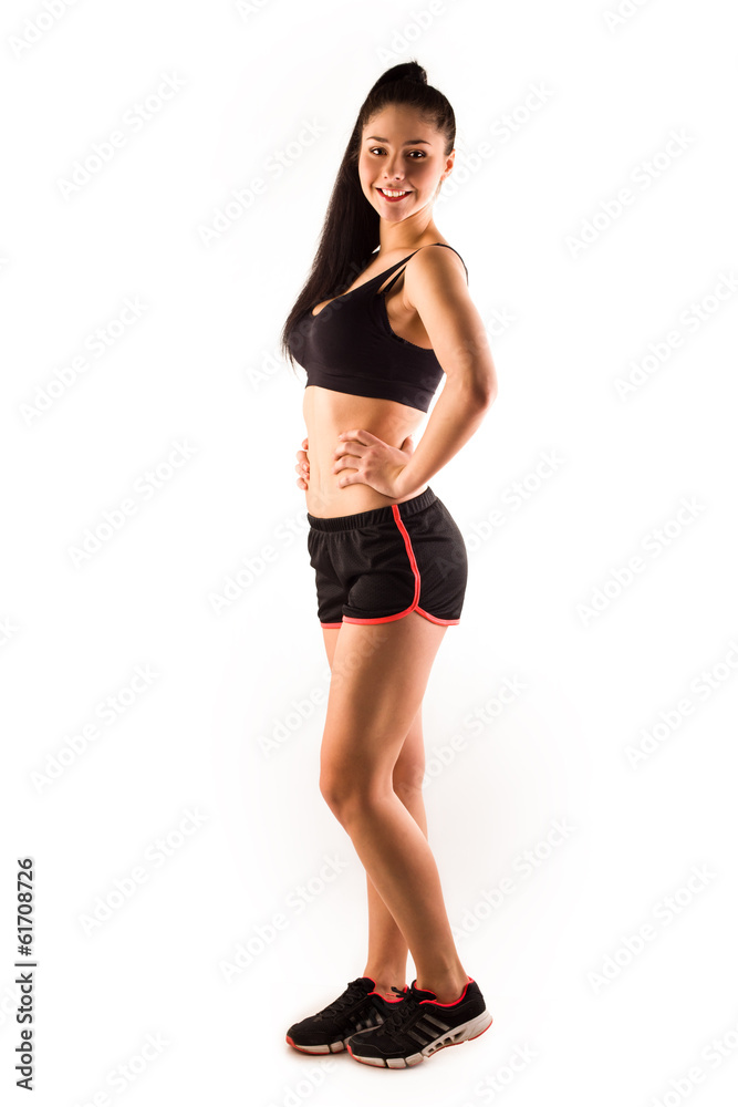 beautiful sporty muscular woman working out beautiful sporty muscular woman working out