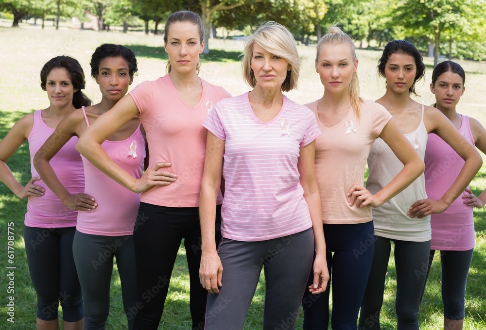 Women supporting breast cancer awareness Women supporting breast cancer awareness