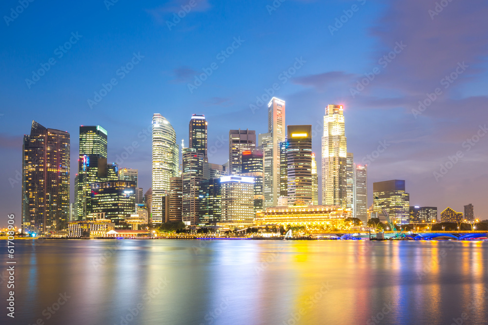 Singapore city dusk