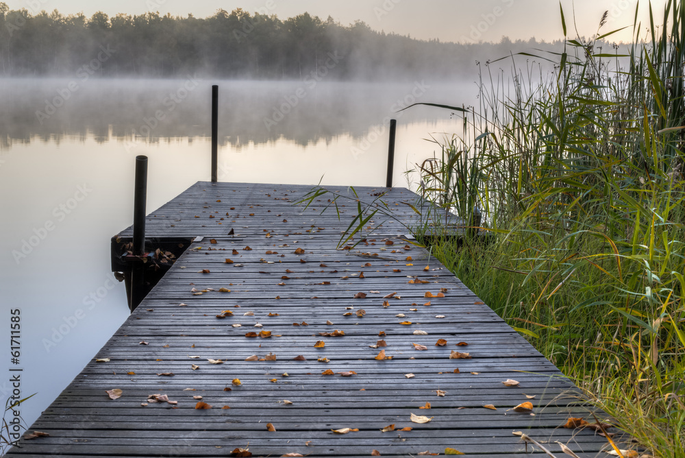 Fototapeta premium Small wooden pier on a lake