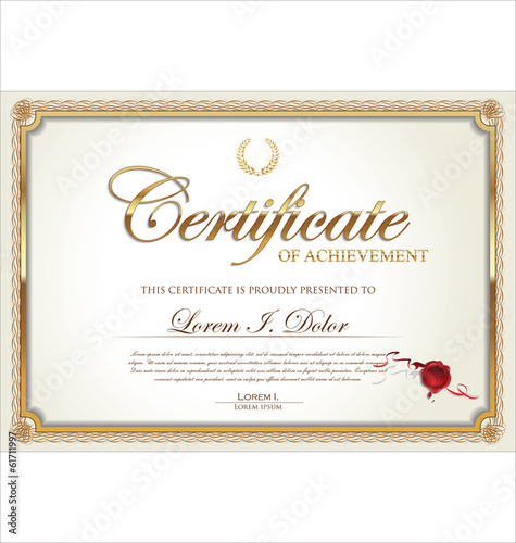 Golden Certificate template