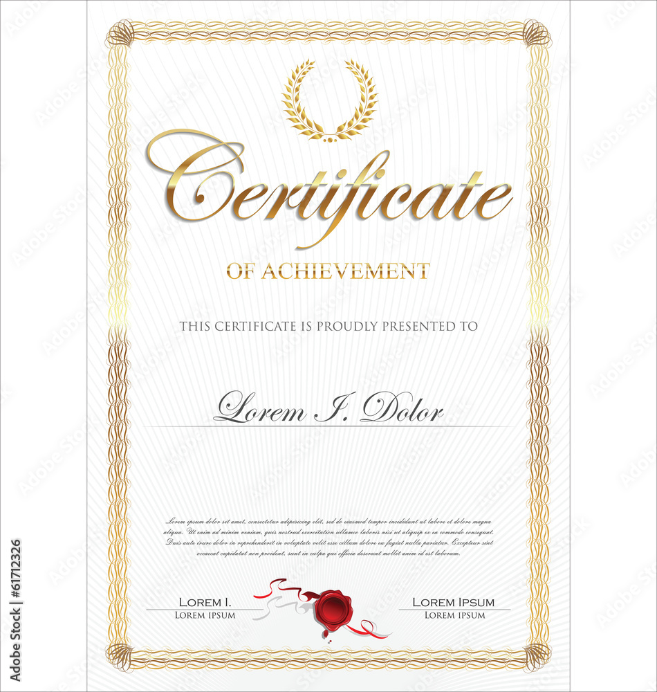 Golden Certificate template Golden Certificate template