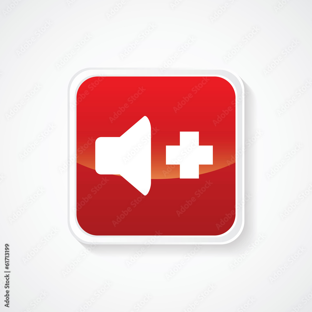 Obraz premium Very Useful Icon of Volume on Red Button. Eps.-10.
