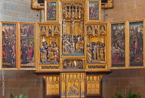 Vienna - gothic altar in Church of the Teutonic Order photo