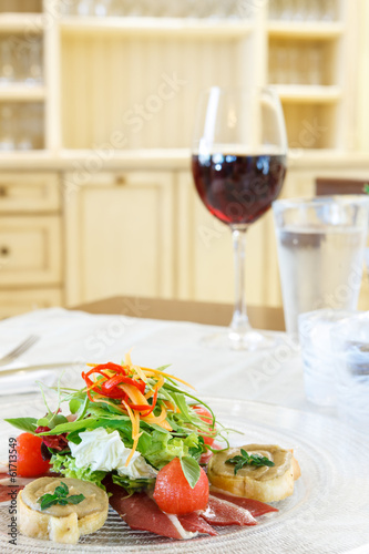 Prosciutto with fresh salad