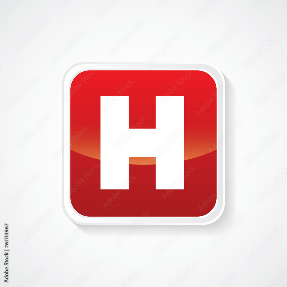 Very Useful Icon of hospital Sign on Red Button. Eps.-10. Very Useful Icon of hospital Sign on Red Button. Eps.-10.