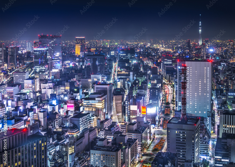 Fototapeta premium Pejzaż Tokio w dzielnicy Ginza