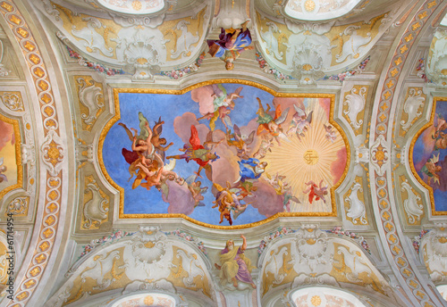 Vienna -  fresco on the ceiling of baroque st. Annes churc photo