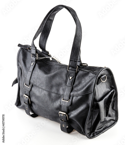 Leather bag isolated on white background