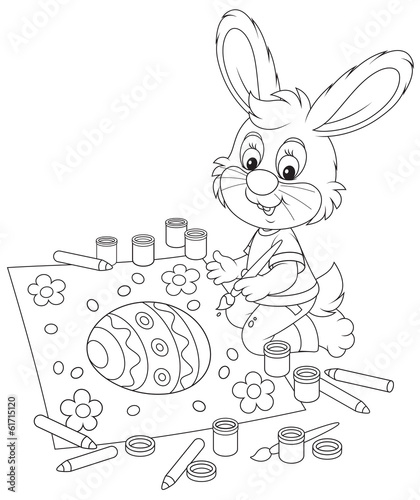 Little Bunny draws an Easte...