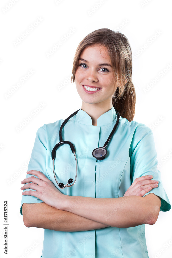 Beautiful physician on white background Beautiful physician on white background