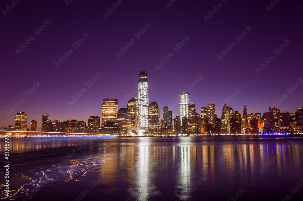 Skyline of lower Manhattan of New York City from Exchange Place