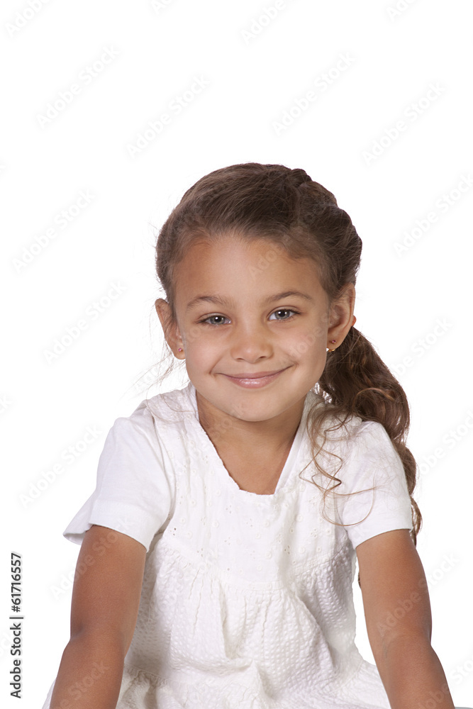 Beautiful Cute Little Girl Posing on an Isolated Background Beautiful Cute Little Girl Posing on an Isolated Background
