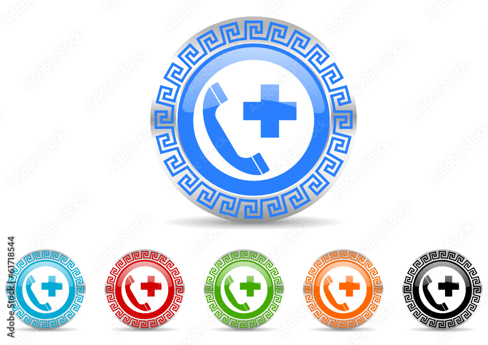 emergency call icon vector set emergency call icon vector set