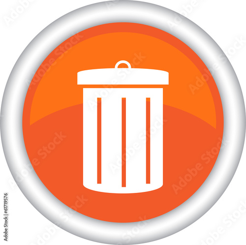 Красный векторный знак с изображением мусорки