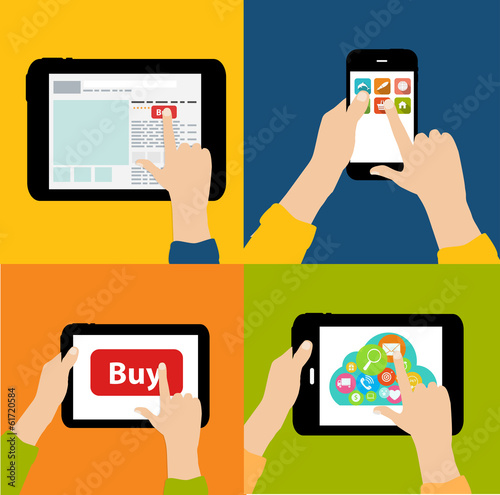 Online Shopping Flat Concept Vector Illustration