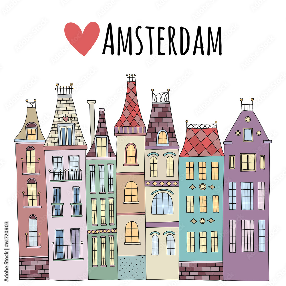 Amsterdam cute houses town city street