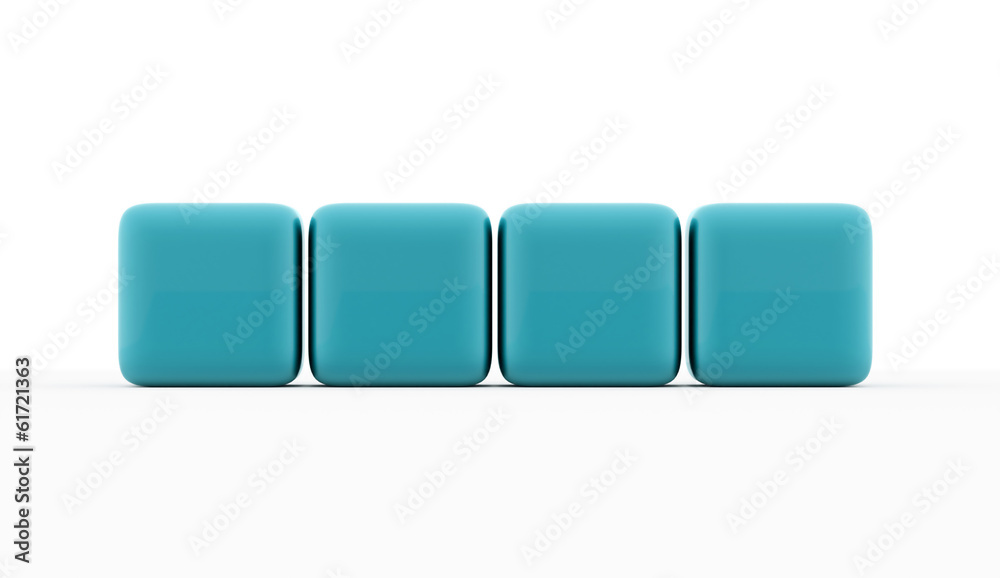 Blue cubes isolated on white