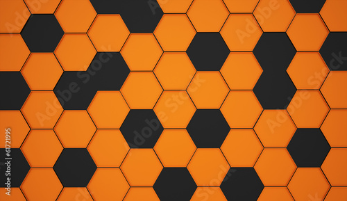 Orange hexagonal cell background