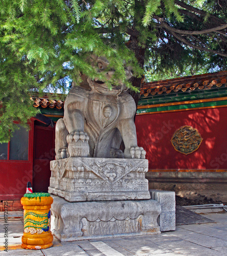 Stone Qilin statue at Lama temple, Beijing