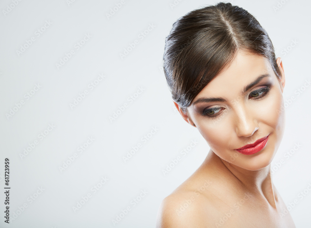 Beauty woman face close up portrait. Beauty woman face close up portrait.