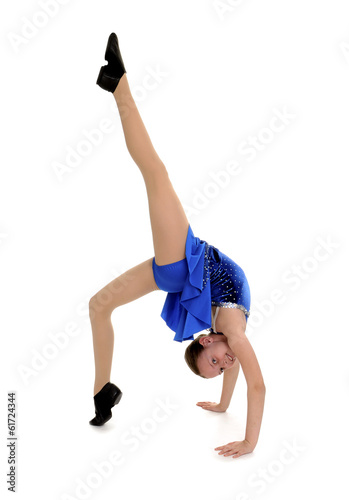 Happy Acrobatic Girl In Back Bend