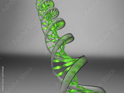 3d illustration of a dna molecule on grey background