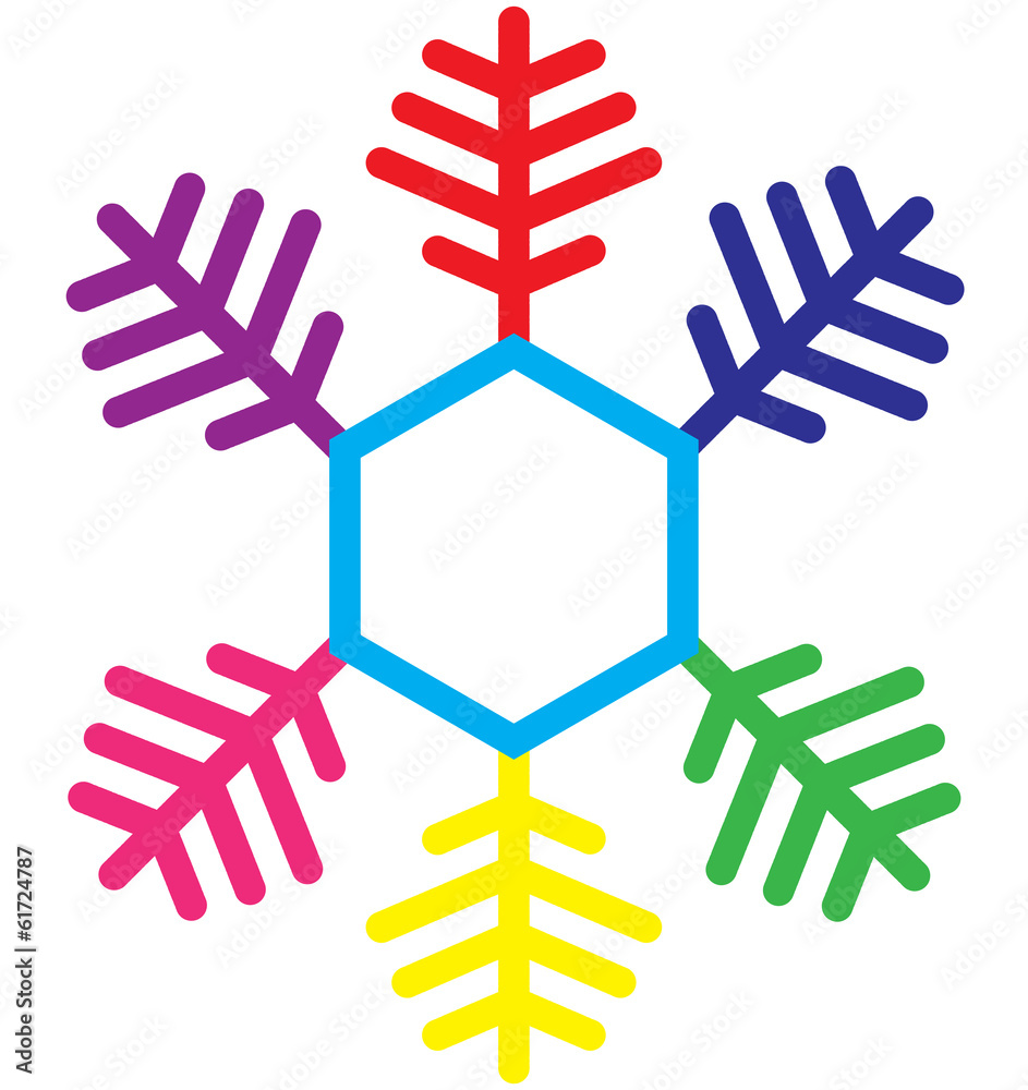 Fototapeta premium Colorful Snow Flake
