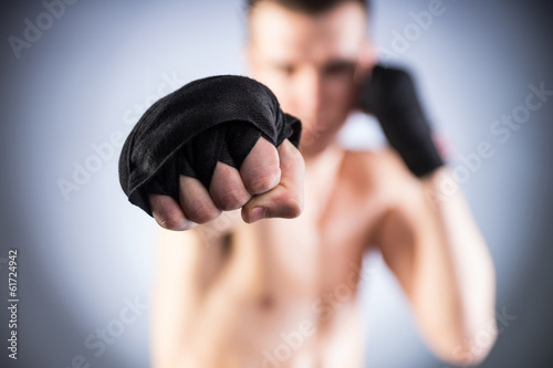 Boxing. Fighter's fist close-up