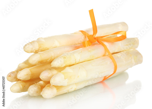 beautiful white asparagus isolated on white