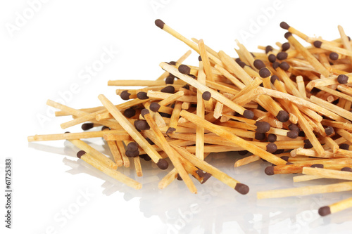 pile of matches isolated on white