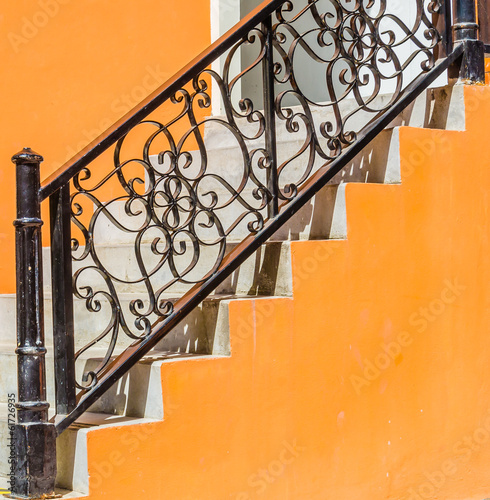 Staircase brick wall