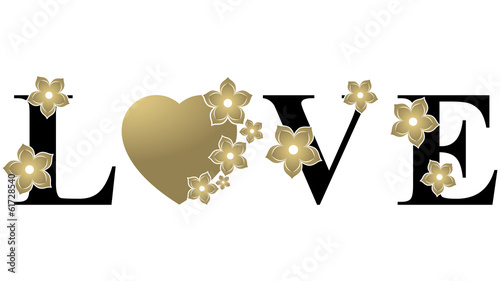 Love Heart - Gold & Black